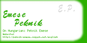 emese peknik business card